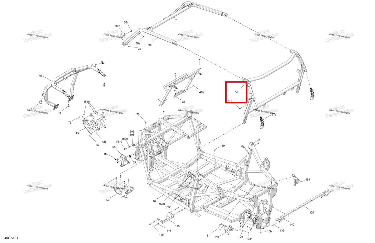 Деталь 715009360 на схеме узла 2021 Can-Am Commander 1000R EFI - DPS XT XTP Frame - System