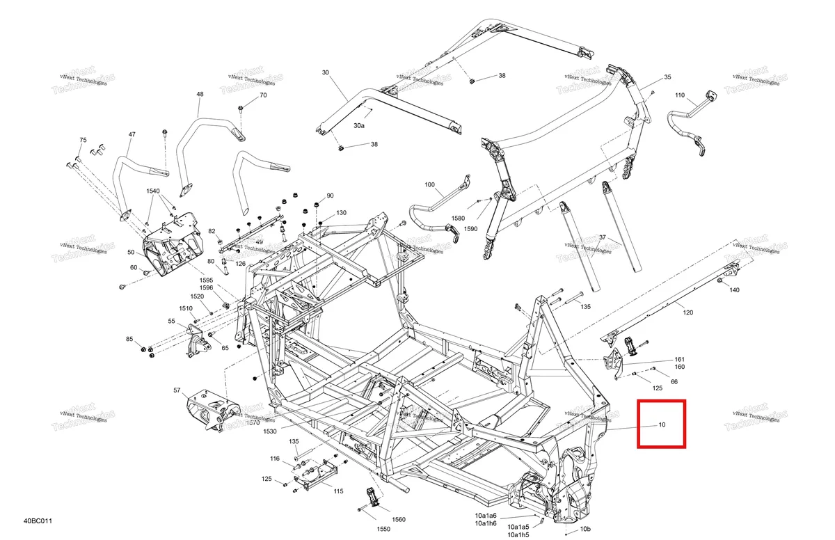 Деталь 715009392 на схеме узла 2023 Can-Am Maverick Trail 700 - BASE Frame - System