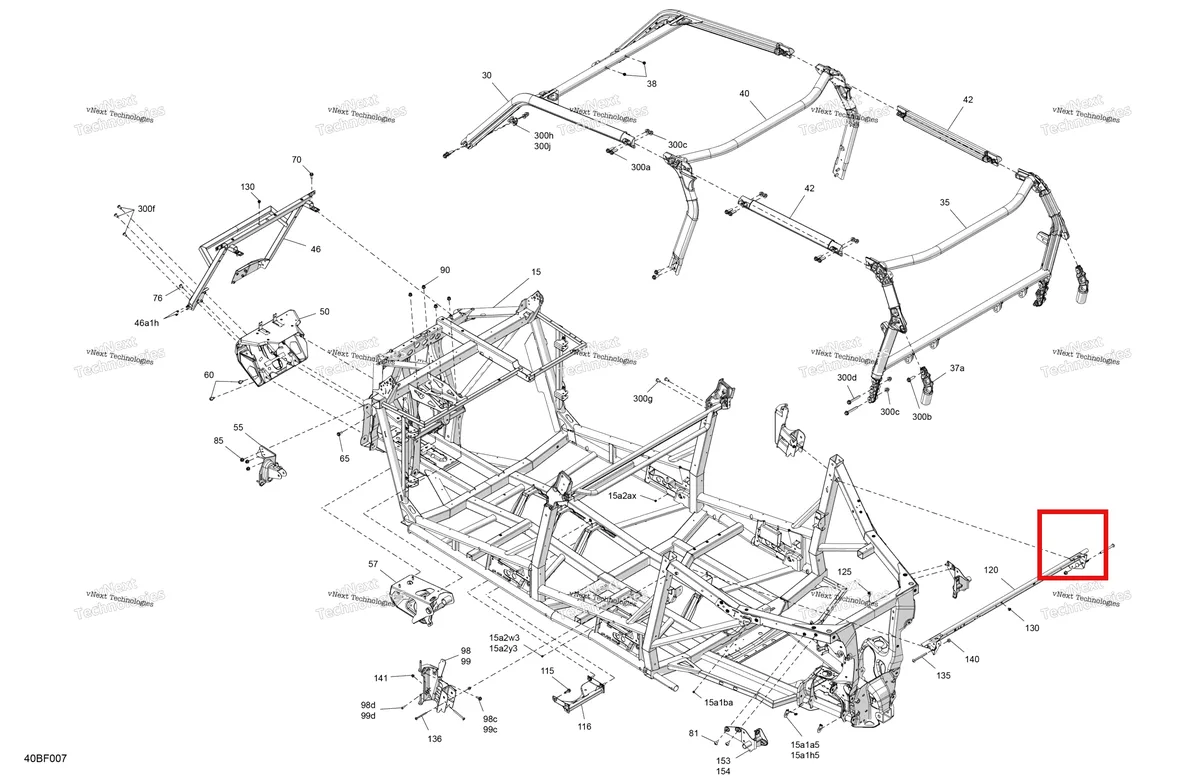 Деталь 715009398 (Чёрный рама комплект Max Can-Am Commander MAX 1000R EFI XT (2024) (715009398)) на схеме узла 2026 Can-Am Commander MAX - 1000R EFI - DPS - 6HTB - Compass Green - 60
