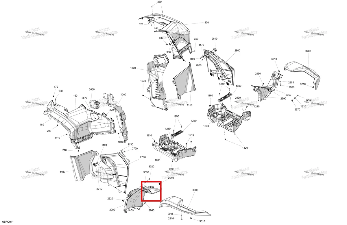 Деталь 715009498 на схеме узла 2023 Can-Am Outlander PRO XU HD5 - CE Body - Fender Kit
