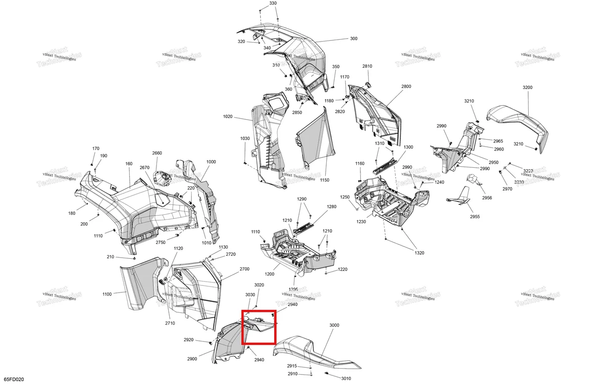 Деталь 715009509 на схеме узла 2024 Can-Am Outlander 500 4X4 - 1BRA - STD Package - Granite Grey Body - Fender Kit