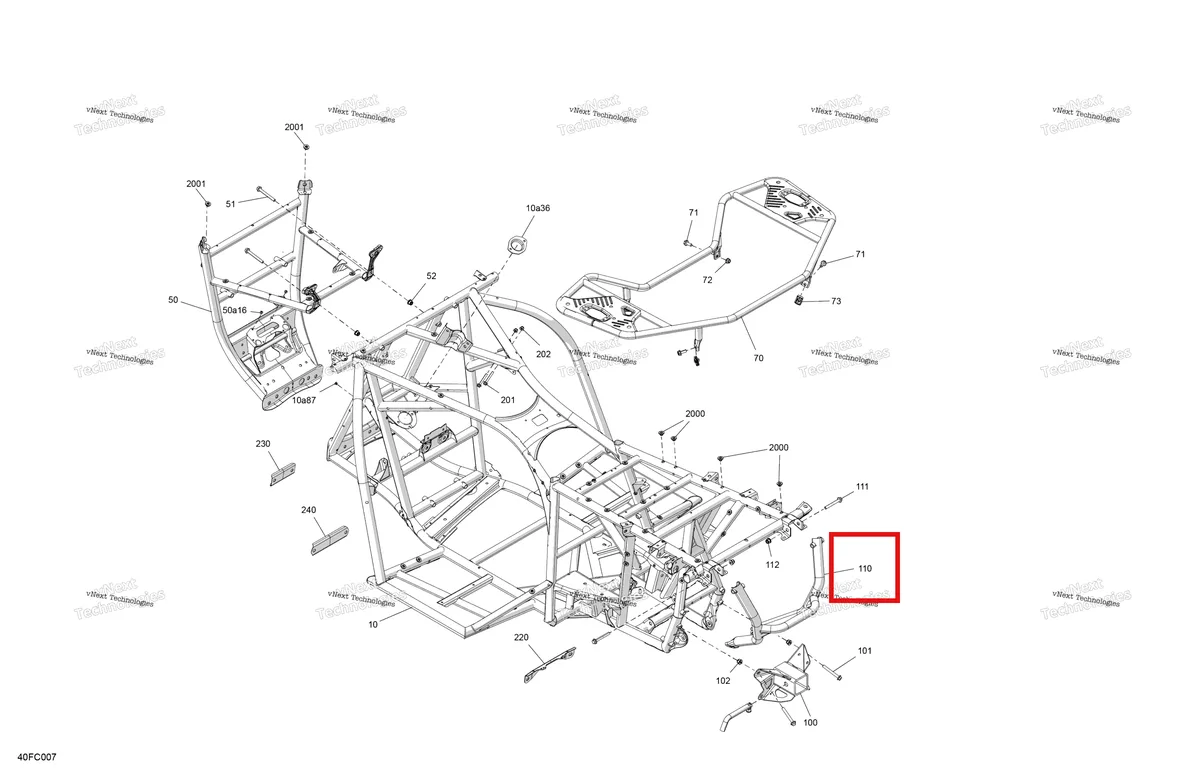 Деталь 715009552 на схеме узла 2023 Can-Am Outlander X mr 700 Frame - System