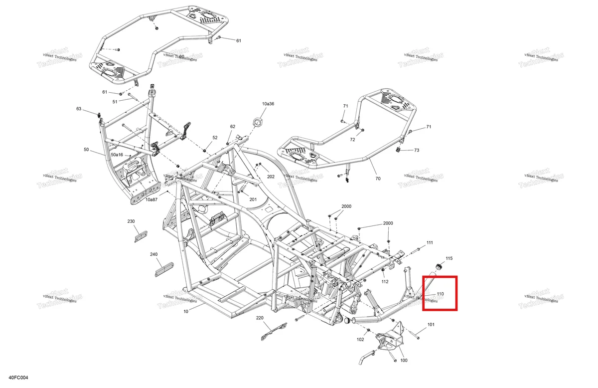 Деталь 715009554 на схеме узла 2023 Can-Am Outlander PRO XU HD5 Frame - System