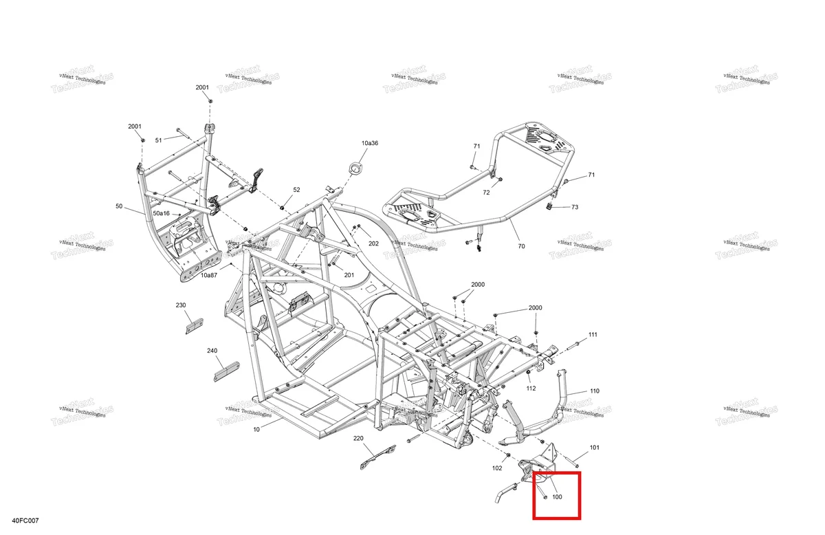 Деталь 715009558 на схеме узла 2023 Can-Am Outlander X mr 700 Frame - System