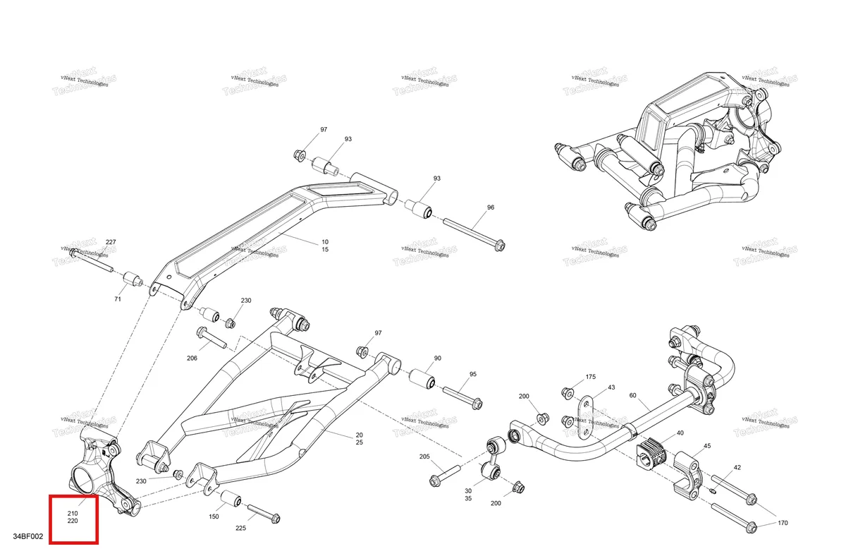 Деталь 715010184 (Правый задний поворотный кулак в сборе Can-Am Commander 1000R EFI XT (2026) (715010184)) на схеме узла 2026 Can-Am Commander MAX - 1000R EFI - XT - 6KTB - Timeless Black Metallic - 64