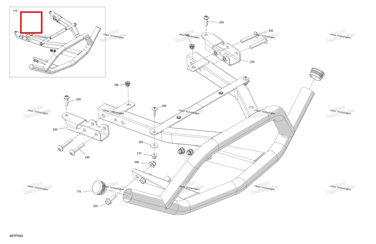 Деталь 715010315 на схеме узла 2026 Can-Am RENEGADE - 4X4 - XMR - 650 EFI - 5TTA - Catalyst Gray Body - Rear Bumper