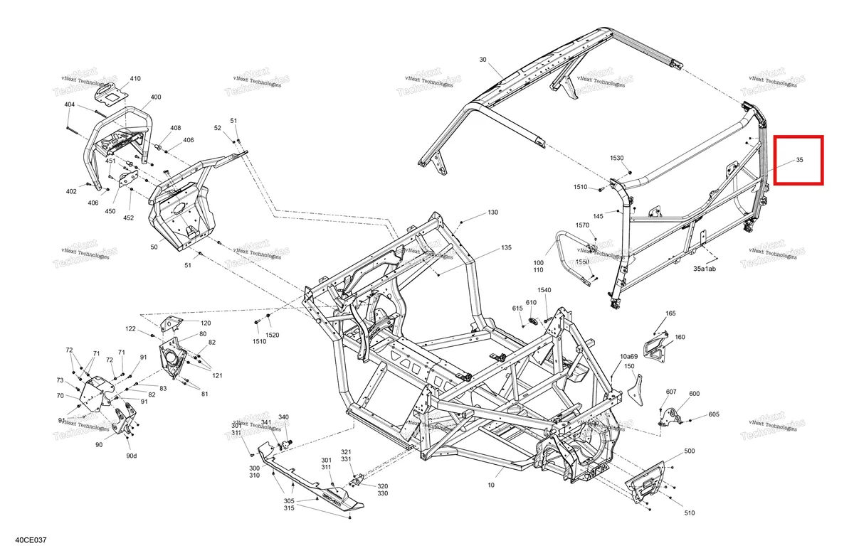 Деталь 715010337 на схеме узла 2025 Can-Am Defender - HD10 - XMR - 8YSC - Hyper Silver - 67
