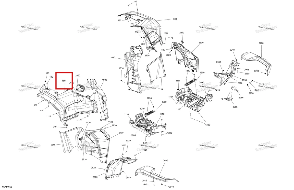 Деталь 715010411 на схеме узла 2025 Can-Am OUTLANDER - 4X4 - XT - 700 - 1GSA - Platinum Silver Satin Body - Fender Kit