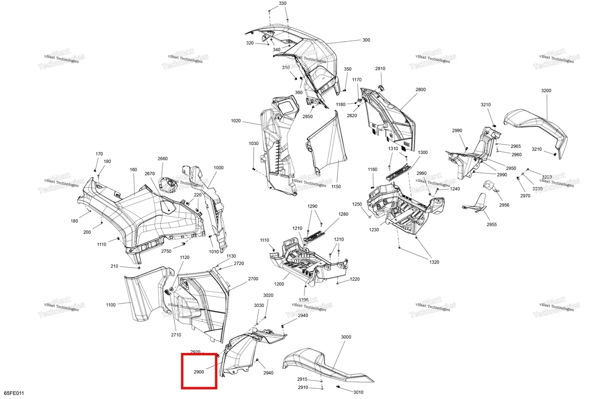 Деталь 715010499 (Левый задний крыло опора комплект Can-Am Outlander 4x4 DPS 700 (2025) (715010499)) на схеме узла 2025 Can-Am OUTLANDER - 4X4 - STD - 700 - 1CSC - Granite Grey Body - Fender Kit