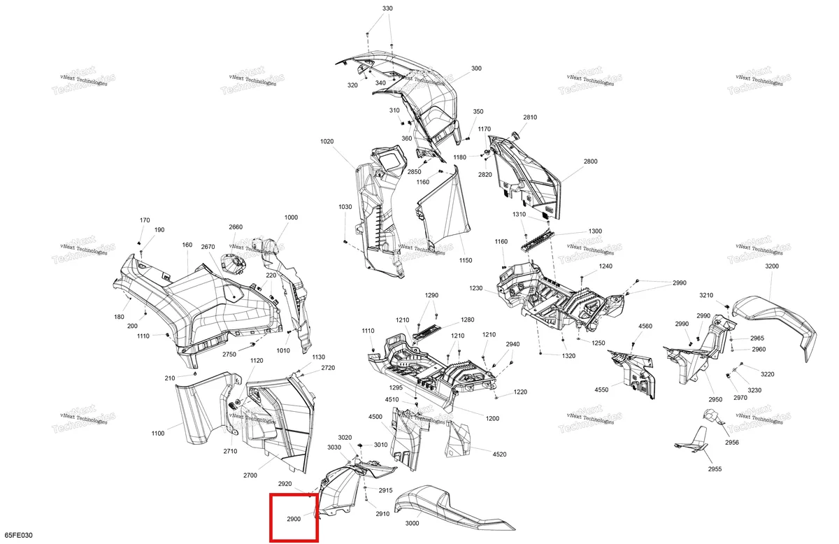 Деталь 715010502 на схеме узла 2025 Can-Am OUT-MAX - 4X4 - DPS - 700 - 1WSE - Legion Red Body - Fender Kit
