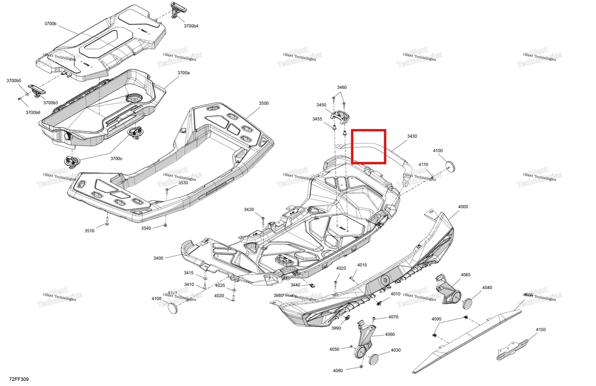 Деталь 715010538 на схеме узла 2026 Can-Am OUTLANDER - 4X4 - BACKCOUNTRY - 1000R - 4NTA - CALI - Dark Camo Body - Rear Section