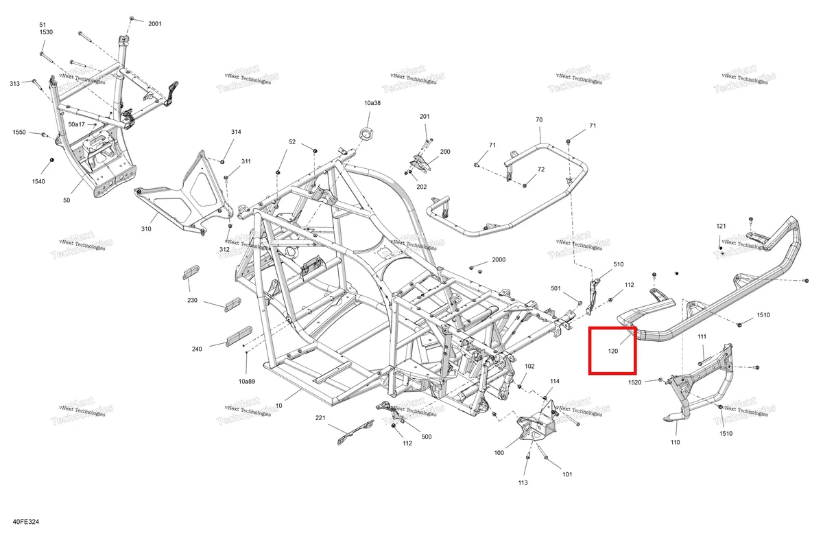 Деталь 715010794 (Задний бампер комплект Can-Am Outlander 4x4 XMR 1000R (2025) (715010794)) на схеме узла 2025 Can-Am OUTLANDER - 4X4 - XMR - 1000R - 4LSA - Hyper Silver Frame - System