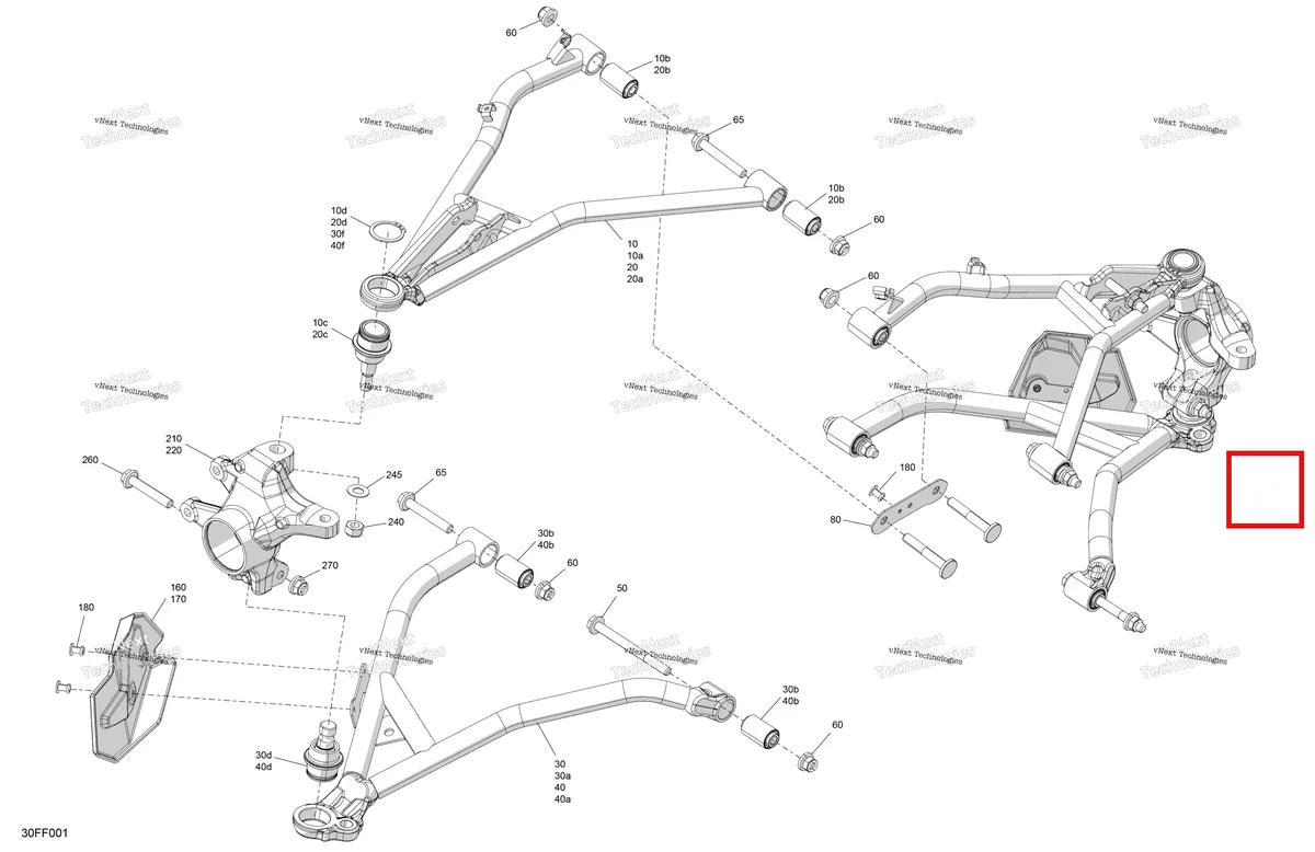 Деталь 715010954 на схеме узла 2026 Can-Am OUTLANDER - 2X4 - STD - 500 - 1KTB - Legion Red Suspension - Front Components