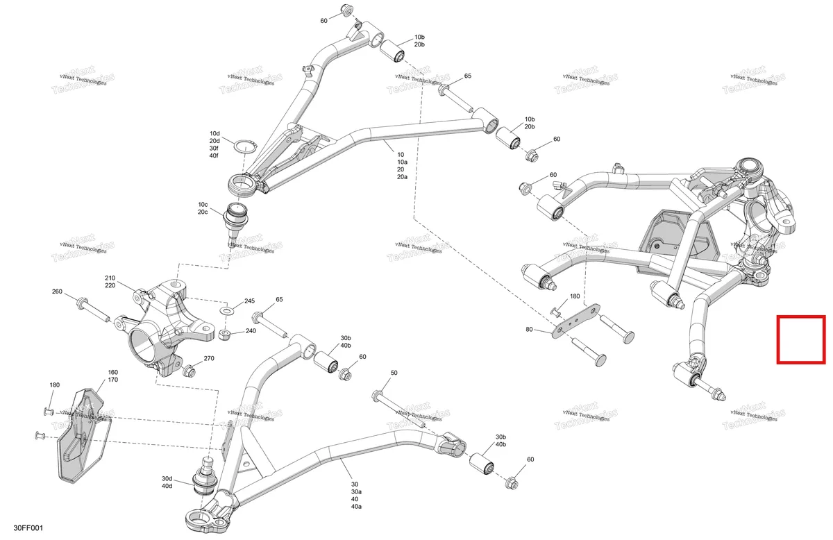 Деталь 715010955 на схеме узла 2026 Can-Am OUTLANDER - 2X4 - STD - 500 - 1KTB - Legion Red Suspension - Front Components