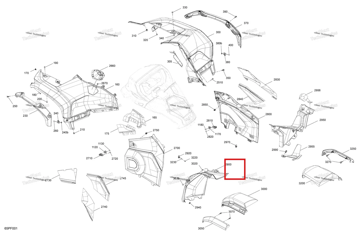 Деталь 715011201 на схеме узла 2026 Can-Am OUT-MAX - 6X6 - BACKCOUNTRY - 1000R EFI - 2KTA - Stealth Black Body - Fender Kit