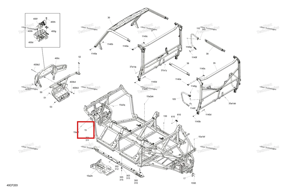 Деталь 715011329 на схеме узла 2026 Can-Am Defender MAX - HD11 - Lone Star - 6UTA - Stealth Black - 65