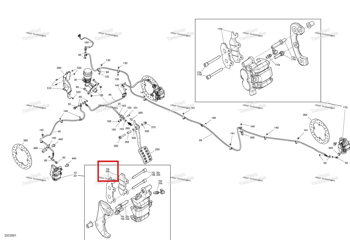Деталь 715500335 на схеме узла 2020 Can-Am Commander 800R EFI Brakes