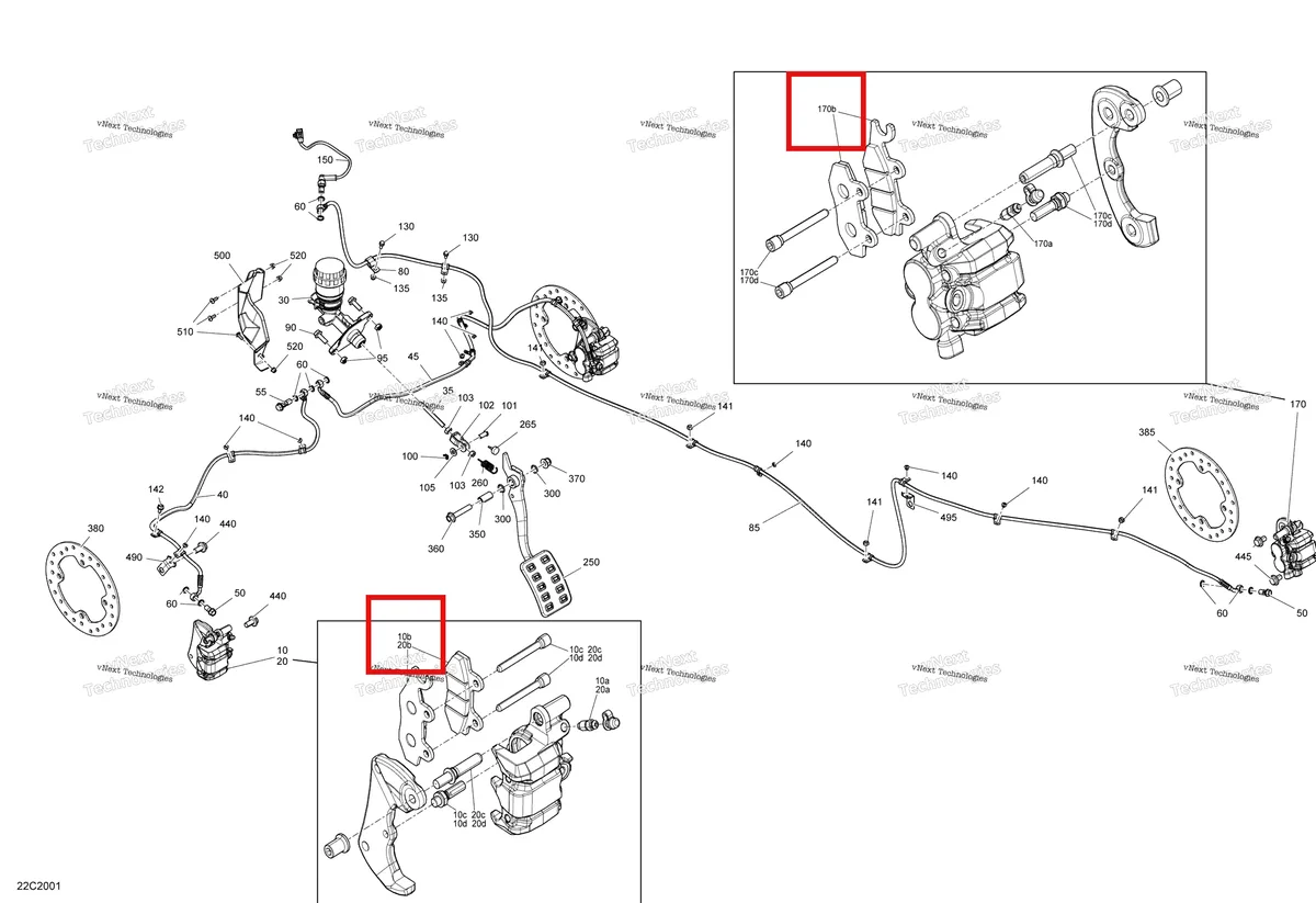 Деталь 715500336 на схеме узла 2020 Can-Am Commander 800R EFI Brakes