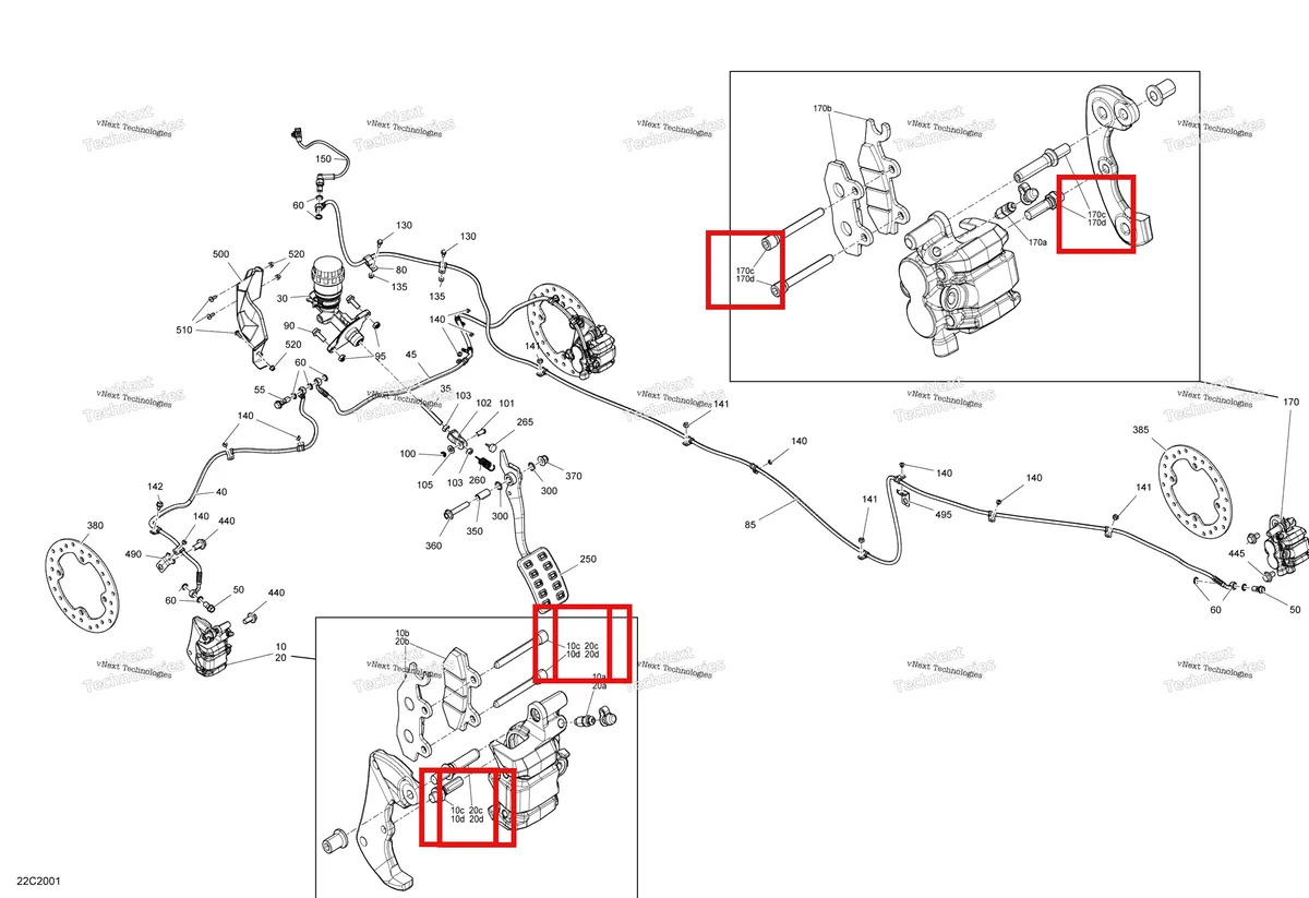 Деталь 715500337 на схеме узла 2020 Can-Am Commander 800R EFI Brakes