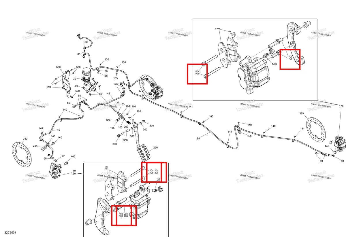 Деталь 715500383 на схеме узла 2020 Can-Am Commander 800R EFI Brakes