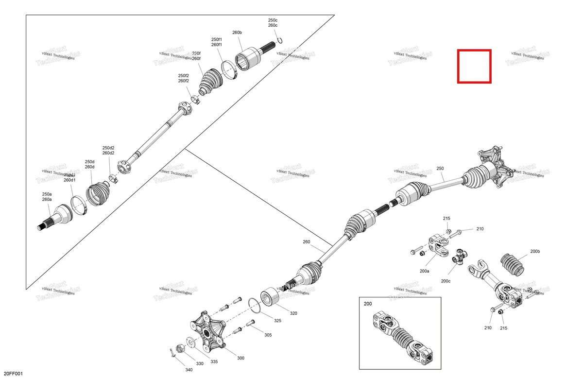 Деталь 715500458 (Plunging Joint Can-Am Outlander 4x4 DPS 700 (2025) (715500458)) на схеме узла 2026 Can-Am OUTLANDER - 4X4 - DPS - 500 - 1BTA - CALI - Granite Grey Drive - Front - Common Parts