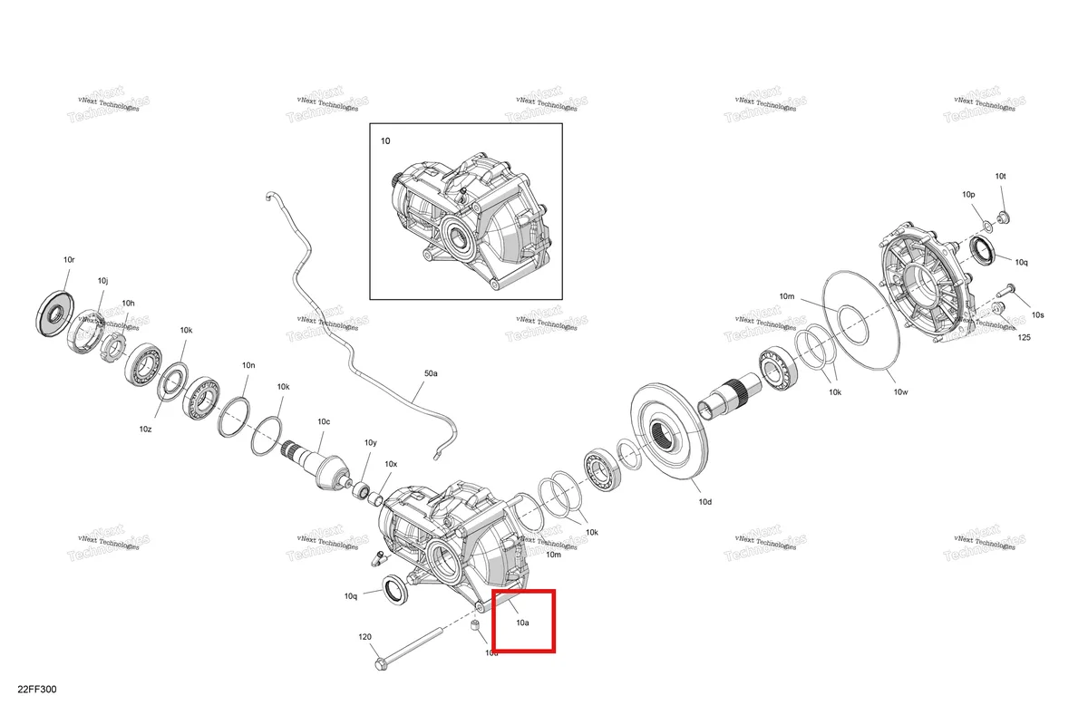 Деталь 715500479 (Главная передача крышка Can-Am Outlander 4x4 XT 1000R (2025) (715500479)) на схеме узла 2026 Can-Am OUTLANDER - 4X4 - XT - 1000R - 4FTE - CALI - Compass Green Drive - Final Drive Unit