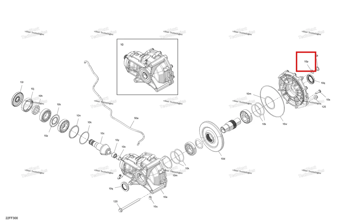 Деталь 715500485 (Шайба Can-Am Outlander 4x4 XT 1000R (2025) (715500485)) на схеме узла 2026 Can-Am OUTLANDER - 4X4 - XT - 1000R - 4FTE - CALI - Compass Green Drive - Final Drive Unit