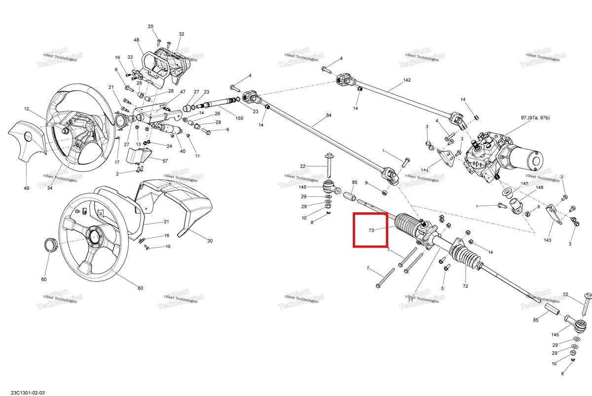 Деталь 715900077 на схеме узла 2013 Can-Am COMMANDER LTD 1000 Steering