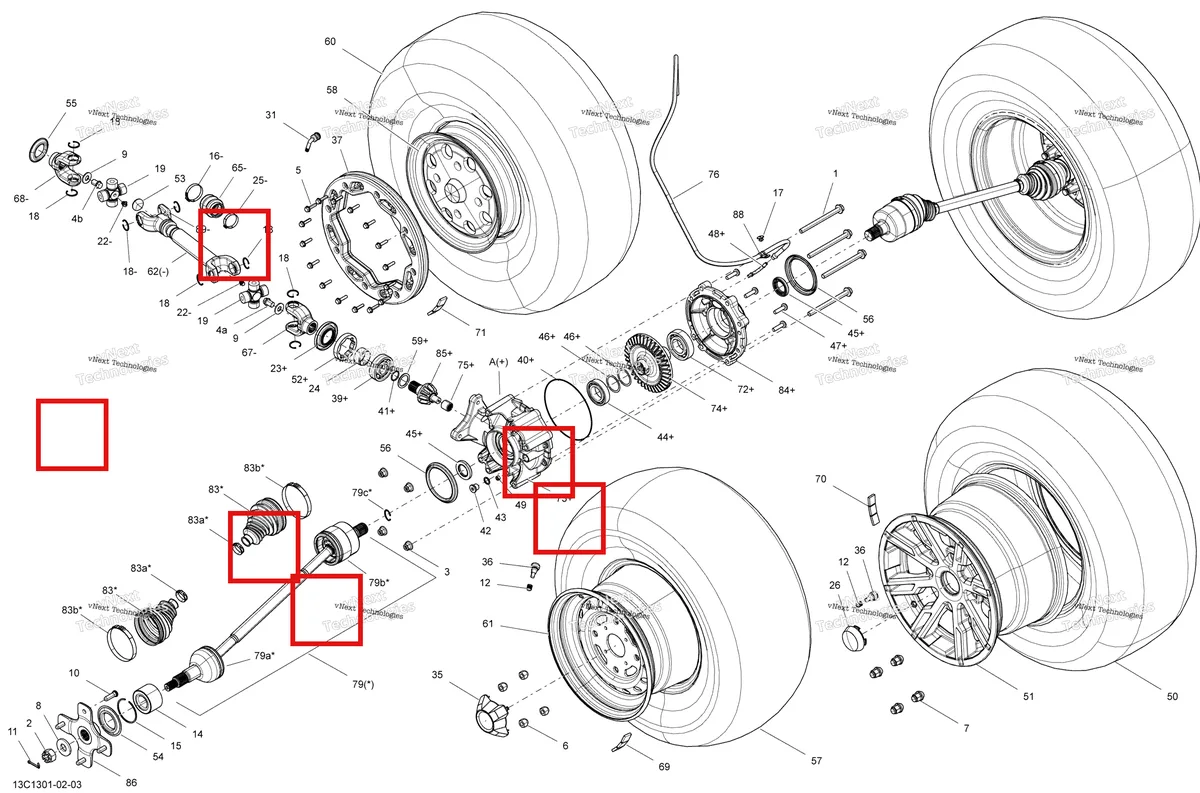 Деталь 715900102 на схеме узла 2013 Can-Am COMMANDER STD, DPS, XT, 800R EFI Drive System, Rear
