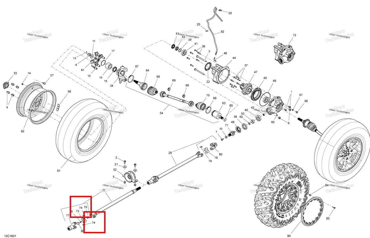 Деталь 715900117 на схеме узла 2016 Can-Am Commander - Commander MAX Drive System, Front