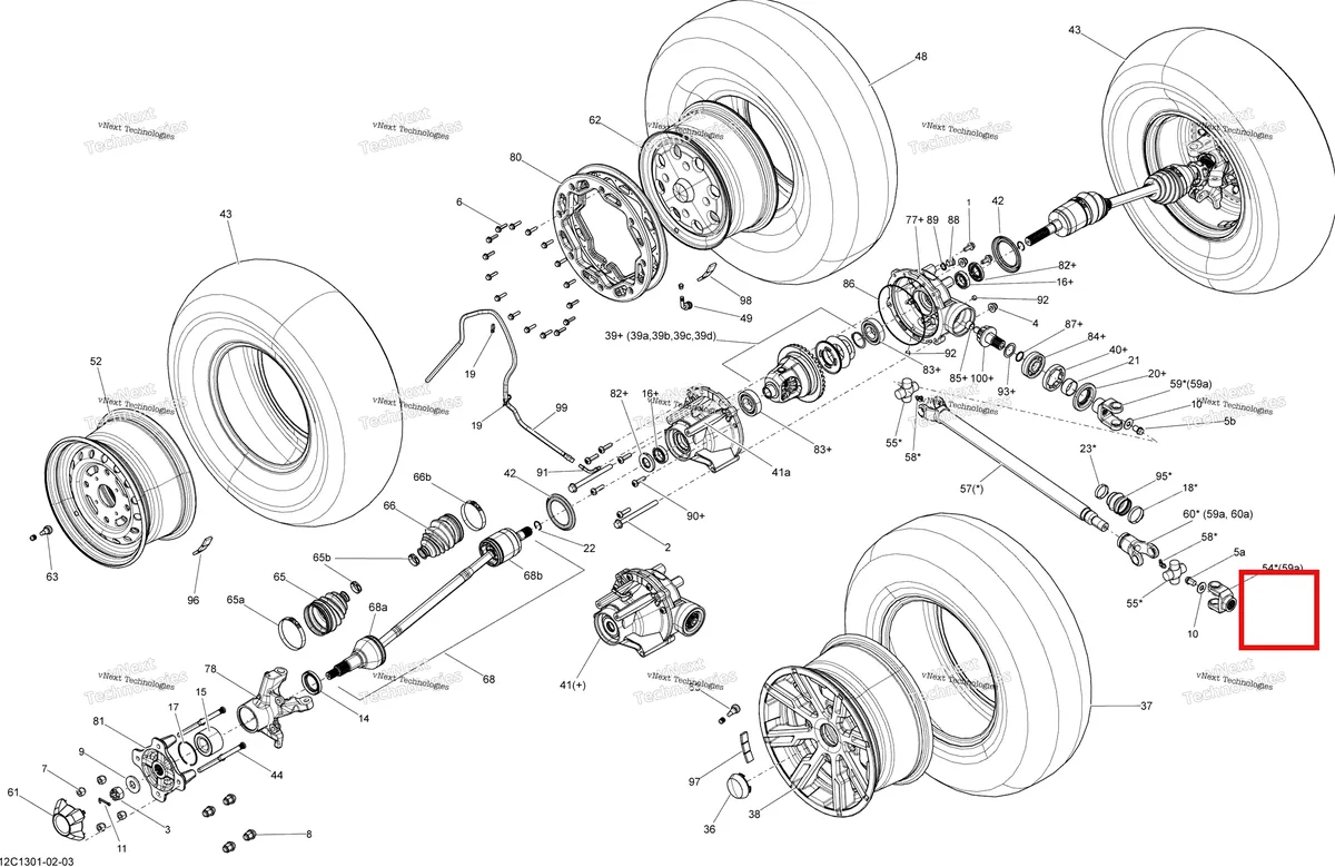 Деталь 715900121 на схеме узла 2013 Can-Am COMMANDER LTD 1000 Drive System, Front