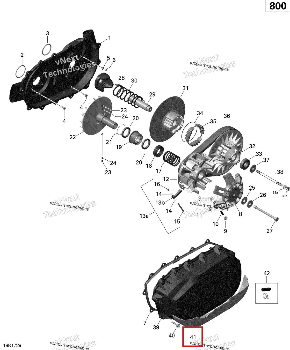 Деталь 715900200 на схеме узла 2020 Can-Am Commander 800R EFI Transmission - 800R Efi
