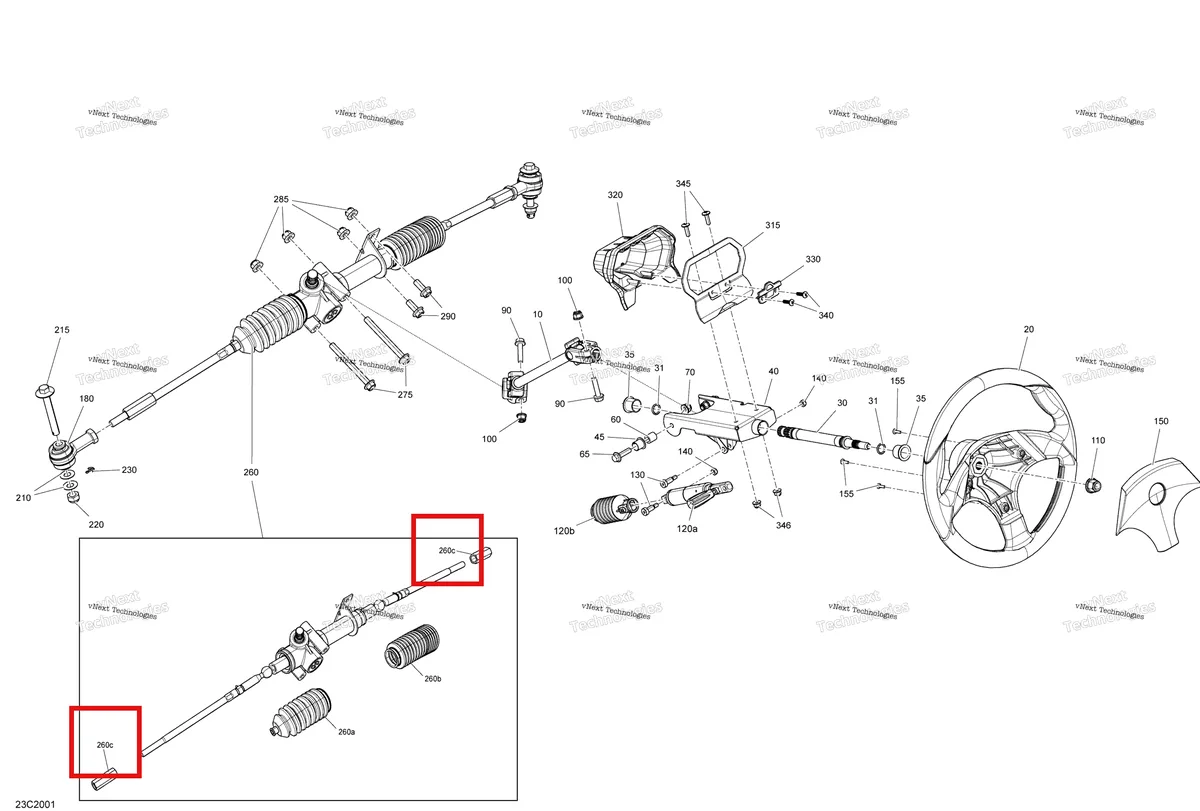 Деталь 715900237 на схеме узла 2020 Can-Am Commander 800R EFI Steering - Std
