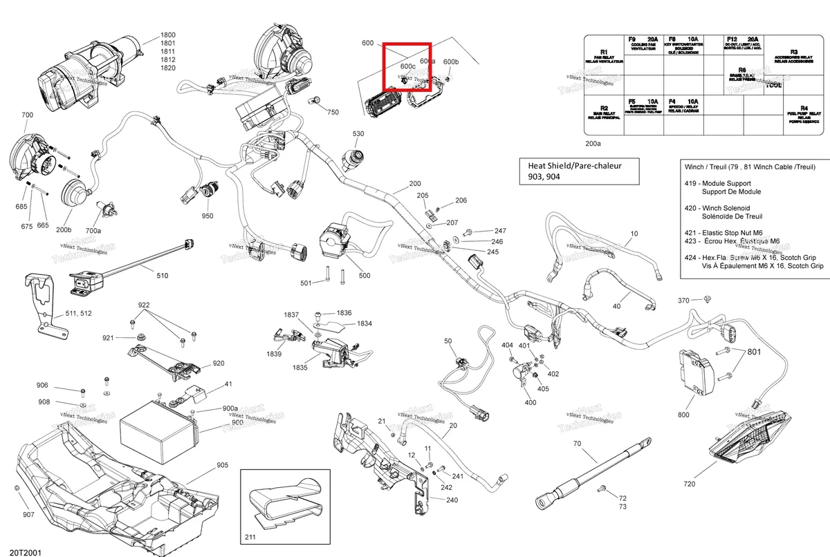 Деталь 715900265 на схеме узла 2020 Can-Am Outlander 450 EFI Electrical System