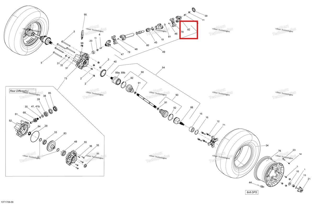 Деталь 715900272 на схеме узла 2017 Can-Am Outlander 6X6 - 650 EFI Drive System, Rear