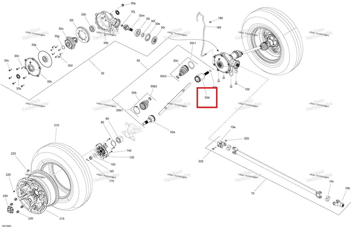 Деталь 715900417 на схеме узла 2016 Can-Am TRAXTER HD8 Drive System, Front