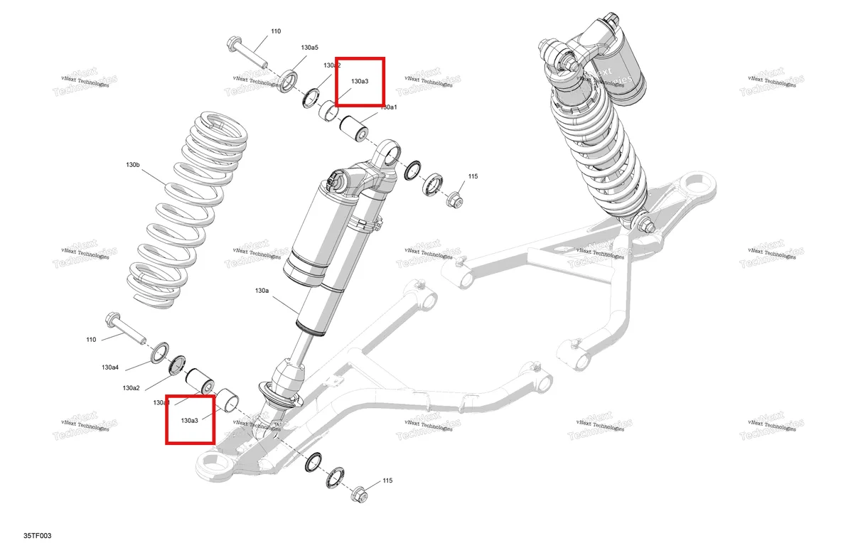 Деталь 715900473 на схеме узла 2026 Can-Am RENEGADE - 4X4 - XMR - 1000R EFI - 5UTA - Hyper Silver Suspension - Front Shocks