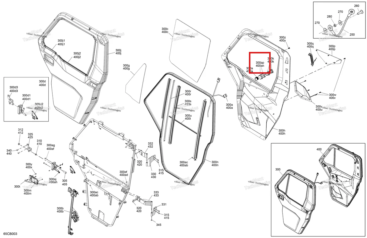 Деталь 715900526 на схеме узла Enclosure Cab - Doors