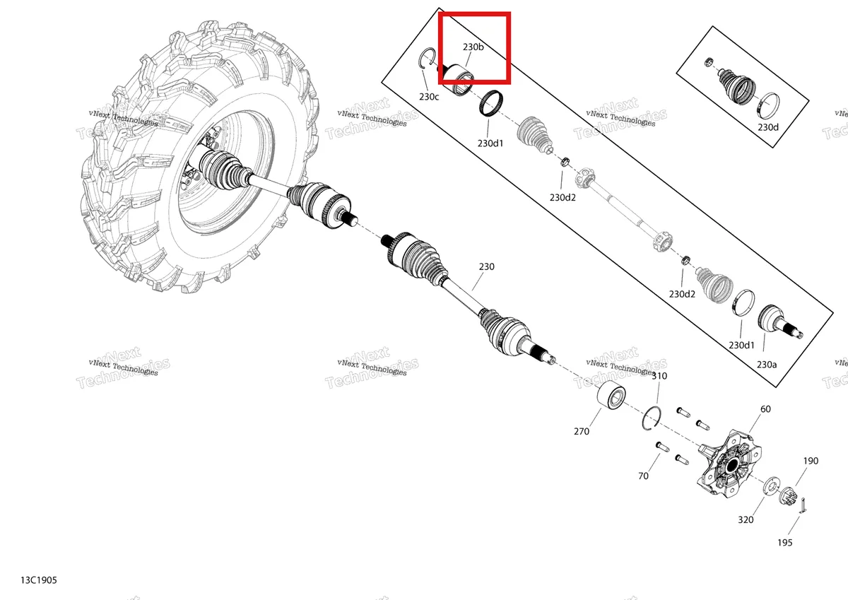 Деталь 715900610 на схеме узла 2019 Can-Am MAVERICK TRAIL 1000 - DPS - T2B SERIES Rear Drive