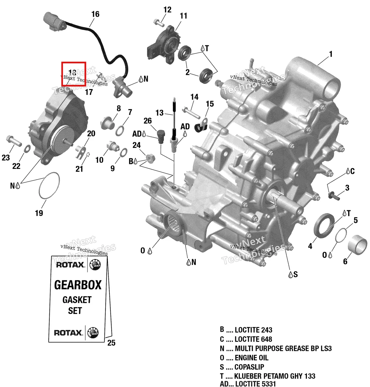 Деталь 715900614 на схеме узла 2018 Can-Am OUTLANDER 6X6 - 650 EFI Gear Box And Components 420686562