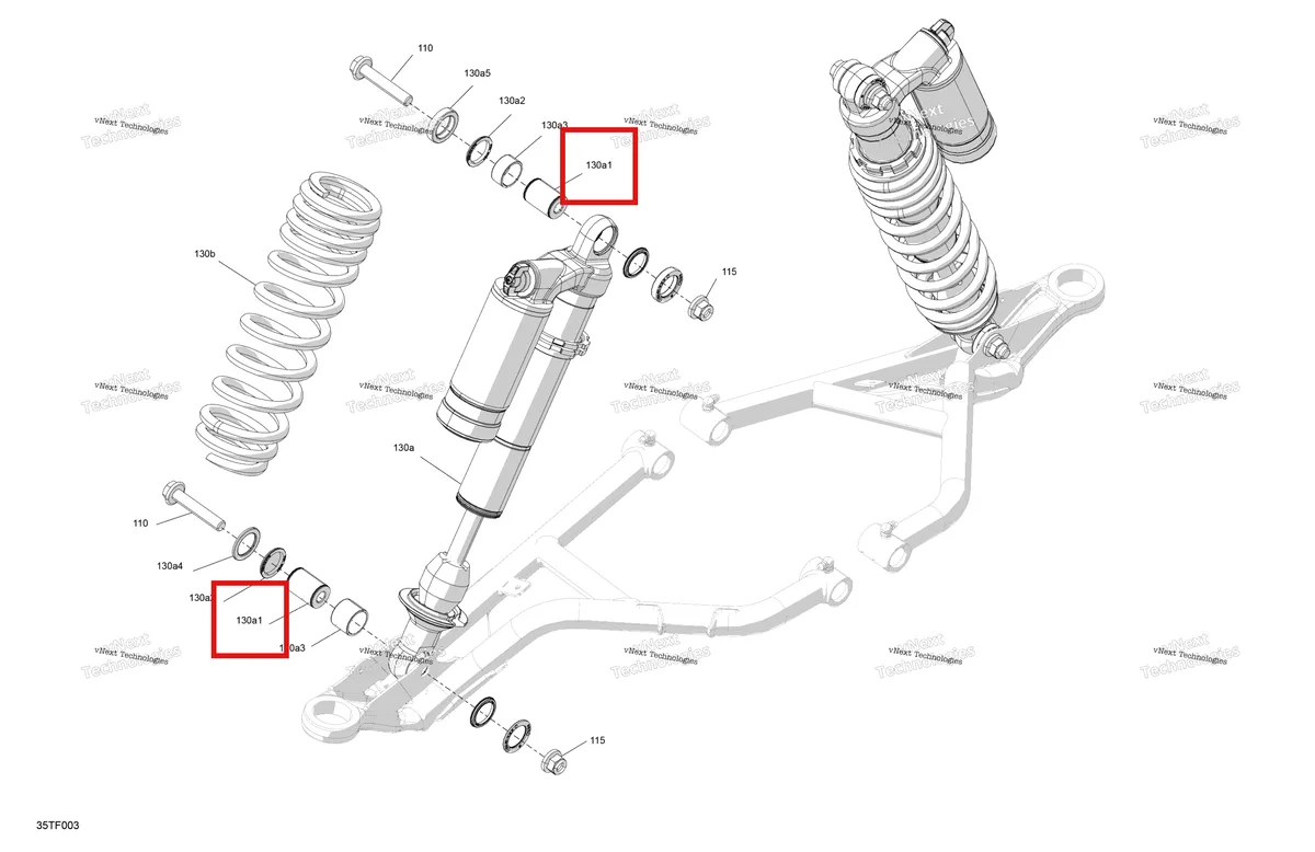 Деталь 715900649 на схеме узла 2026 Can-Am RENEGADE - 4X4 - XMR - 1000R EFI - 5UTA - Hyper Silver Suspension - Front Shocks