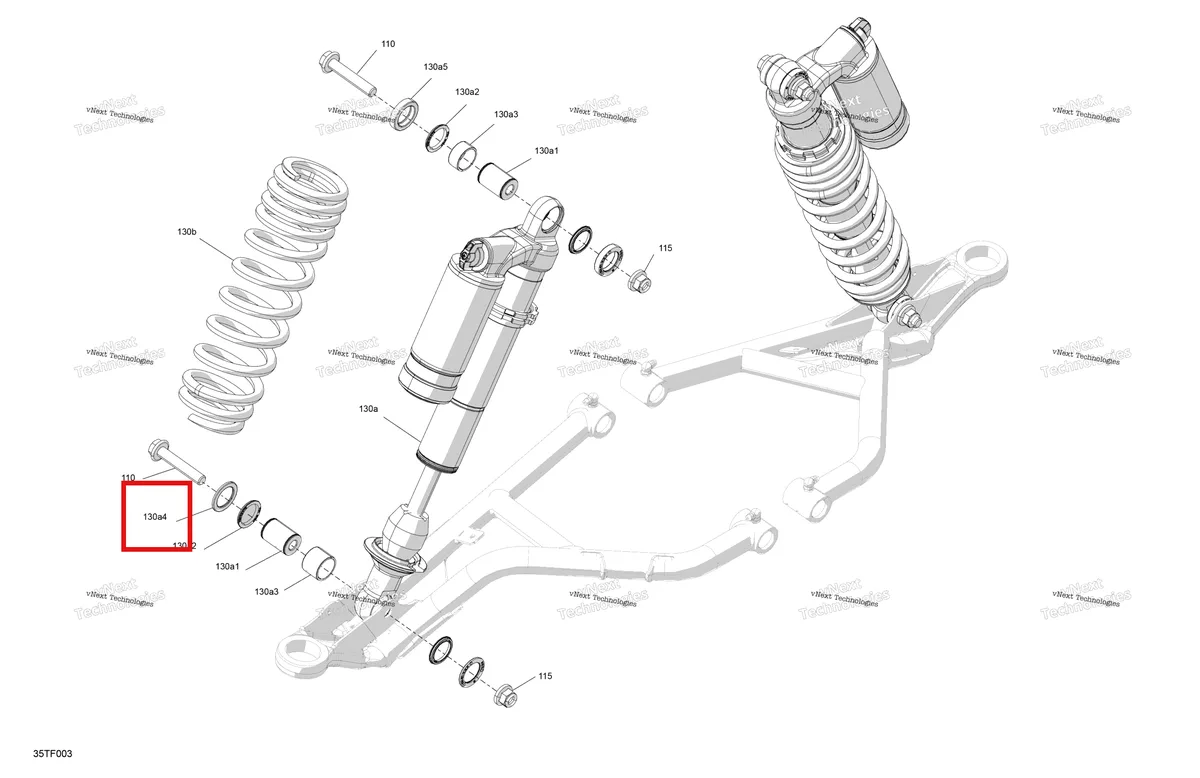 Деталь 715900650 на схеме узла 2026 Can-Am RENEGADE - 4X4 - XMR - 1000R EFI - 5UTA - Hyper Silver Suspension - Front Shocks