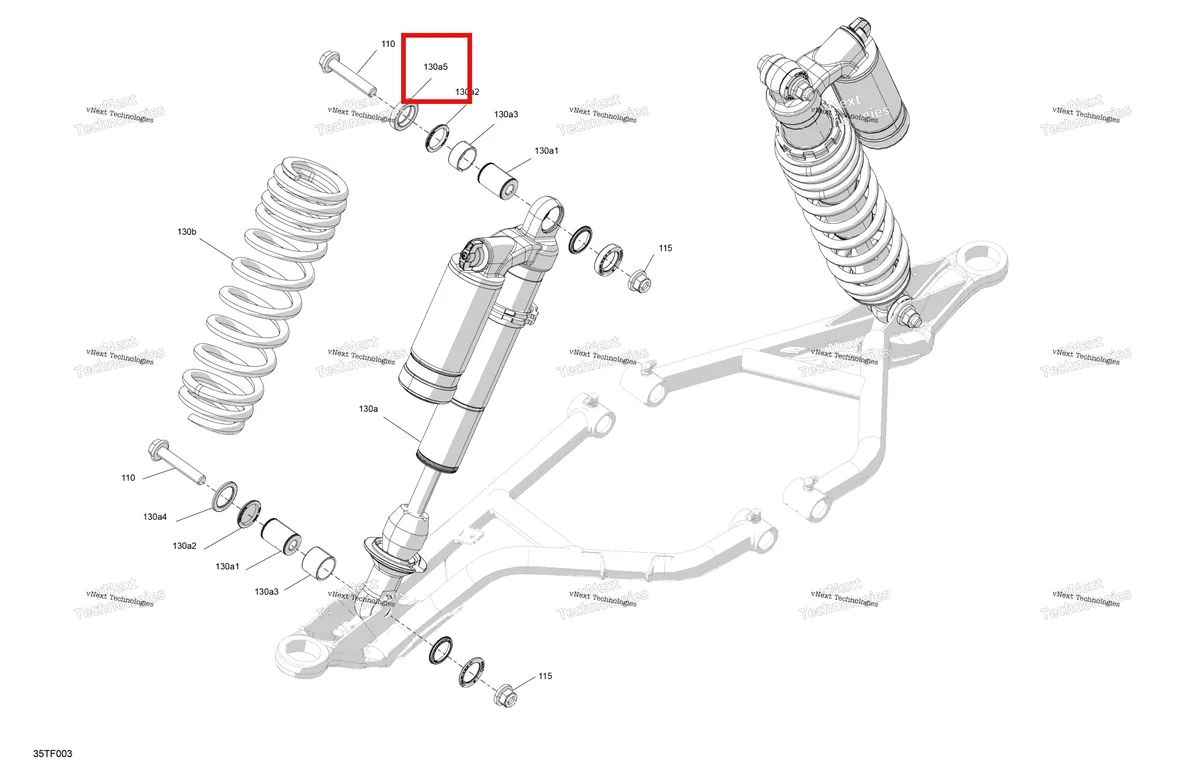 Деталь 715900651 на схеме узла 2026 Can-Am RENEGADE - 4X4 - XMR - 1000R EFI - 5UTA - Hyper Silver Suspension - Front Shocks