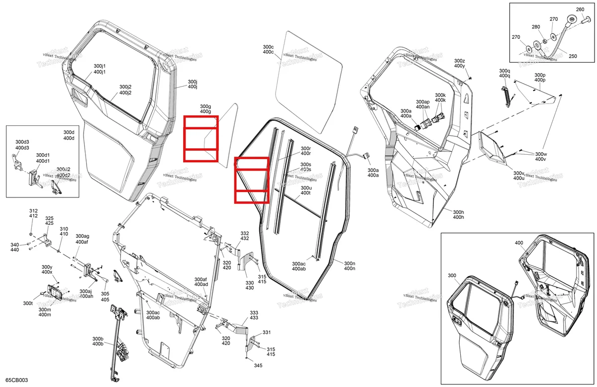 Деталь 715900703 на схеме узла Enclosure Cab - Doors