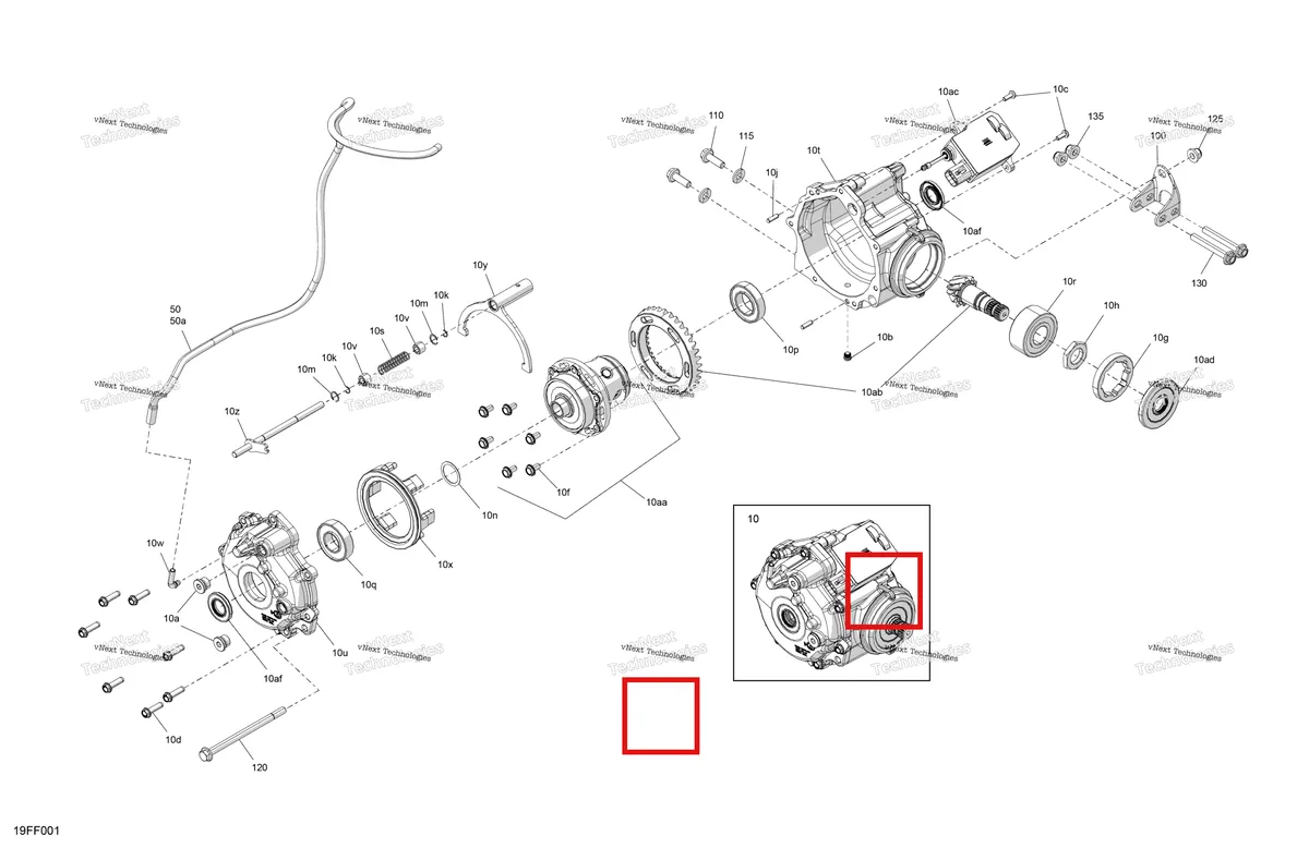 Деталь 715900719 (Кольцо наружный вал Can-Am Outlander 4x4 XT 1000R (2025) (715900719)) на схеме узла 2026 Can-Am OUTLANDER - 4X4 - DPS - 500 - 1BTA - CALI - Granite Grey Drive - Front - Differential Parts