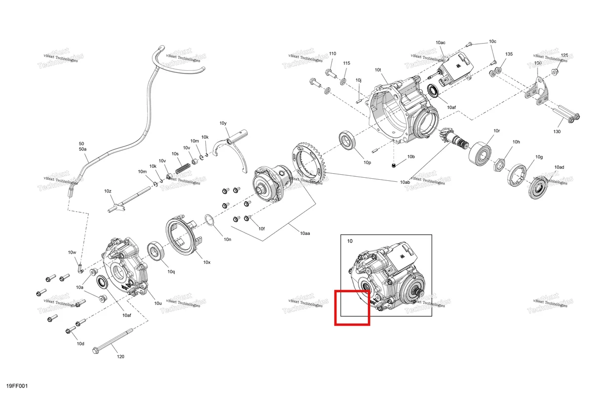 Деталь 715900722 (Пружина Can-Am Outlander 4x4 XT 1000R (2025) (715900722)) на схеме узла 2026 Can-Am OUTLANDER - 4X4 - DPS - 500 - 1BTA - CALI - Granite Grey Drive - Front - Differential Parts