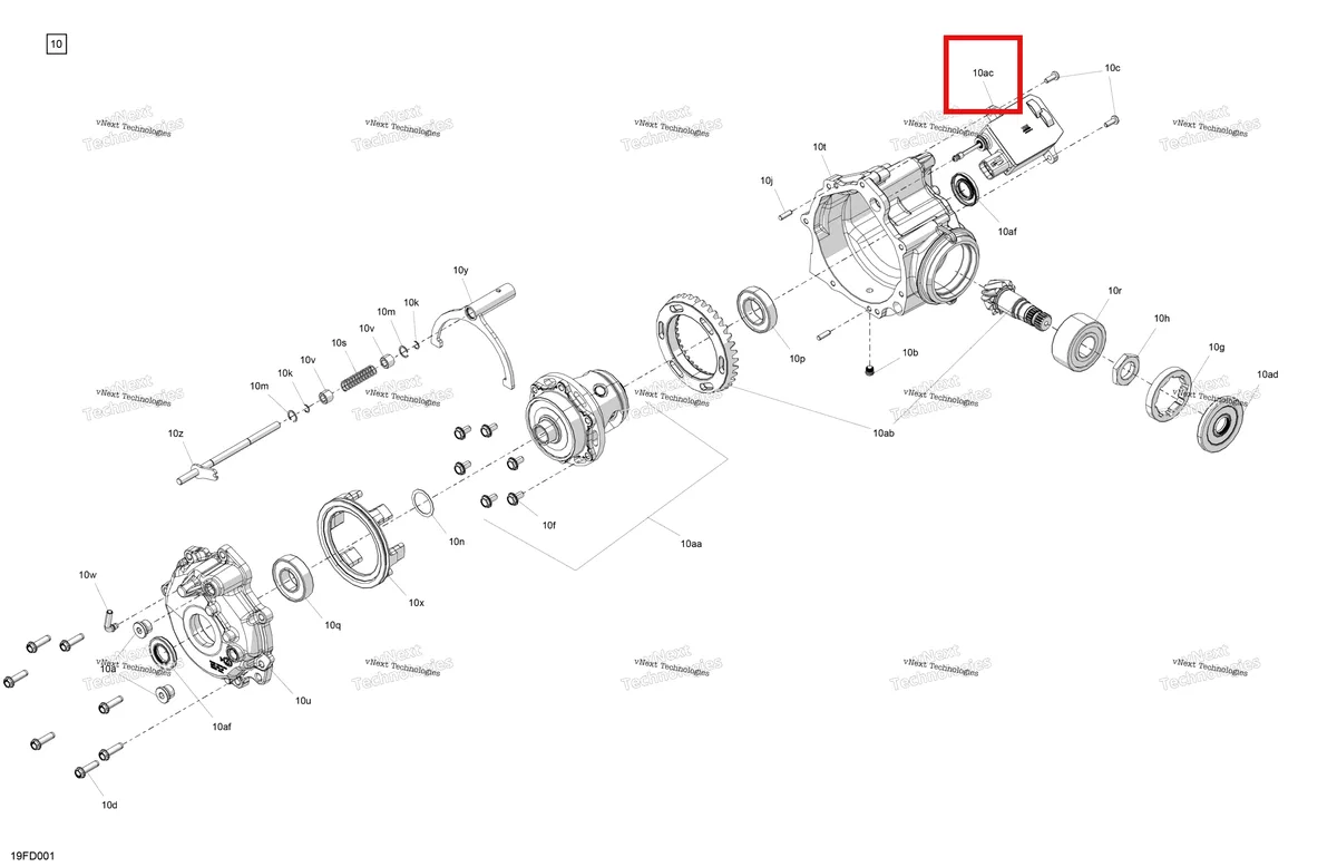 Деталь 715900731 на схеме узла 2024 Can-Am Outlander PRO HD7 4X4 - 1JRC - STD Package - Desert Tan Drive - Front - Differential Parts