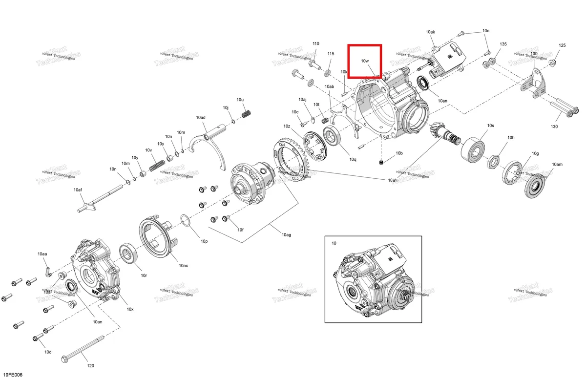 Деталь 715900804 (Case Can-Am Outlander 4x4 XT 1000R (2025) (715900804)) на схеме узла 2025 Can-Am OUTLANDER - 4X4 - XMR - 700 - 1SSA - Legion Red Drive - Front - Differential Parts