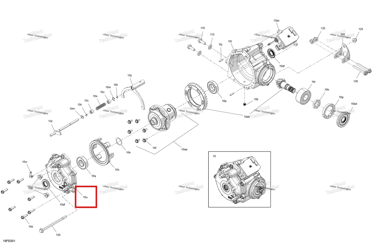 Деталь 715900805 (Крышка Can-Am Outlander 4x4 XT 1000R (2025) (715900805)) на схеме узла 2025 Can-Am OUTLANDER - 4X4 - STD - 700 - 1CSC - Granite Grey Drive - Front - Differential Parts