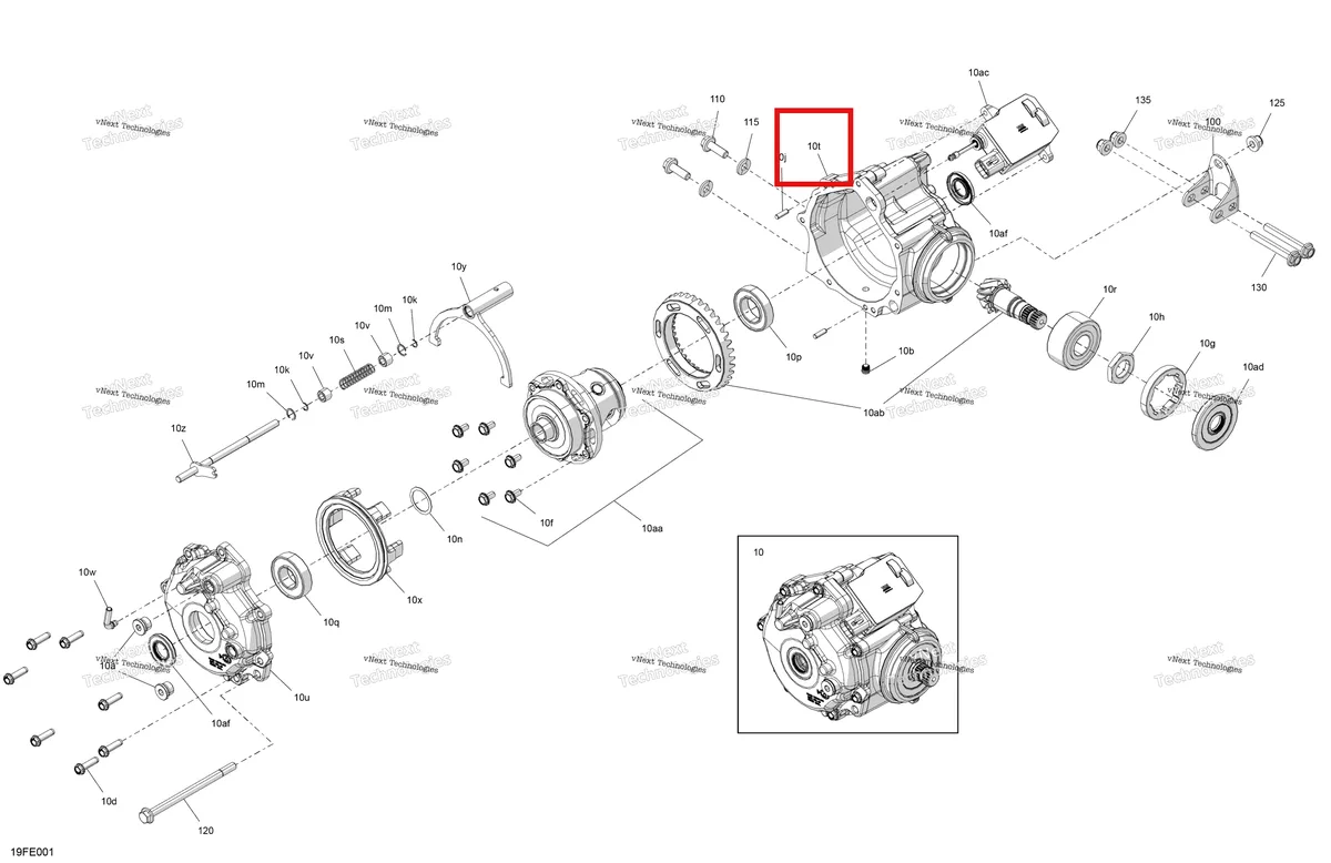 Деталь 715900813 (Case Can-Am Outlander 4x4 DPS 700 (2025) (715900813)) на схеме узла 2025 Can-Am OUTLANDER - 4X4 - STD - 700 - 1CSC - Granite Grey Drive - Front - Differential Parts